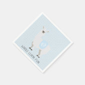Neutrale Lama Baby Dusche für blaues und cremefarb Serviette (Ecke)