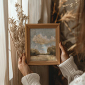 Neutrale Landschaft Ölgemälde Vintag wolkiger Himm Poster