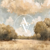 Neutrale Landschaft Ölgemälde Vintag wolkiger Himm Poster