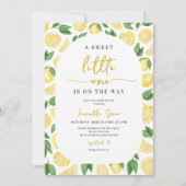 Neutrale Lemon-Babydusche Einladung (Vorderseite)