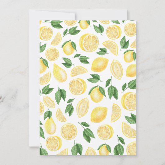 Neutrale Lemon-Babydusche Einladung (Rückseite)