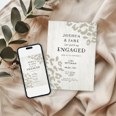 Neutrale Leopard Print Modern Engagement Party Einladung
