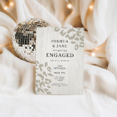 Neutrale Leopard Print Modern Engagement Party Einladung
