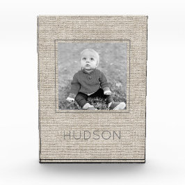 Neutrale Linen Kids FOTO NAME Zeitloser Rahmen