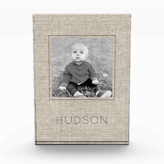 Neutrale Linen Kids FOTO NAME Zeitloser Rahmen (Vorderseite)