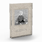 Neutrale Linen Kids FOTO NAME Zeitloser Rahmen (Links)