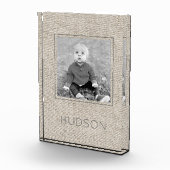 Neutrale Linen Kids FOTO NAME Zeitloser Rahmen (Rechts)