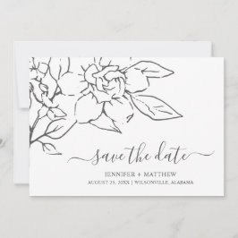 Neutrale Linie Art Floral Elegante Hochzeit Save The Date