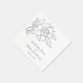 Neutrale Linie Art Floral Elegante Hochzeit Serviette (Ecke)