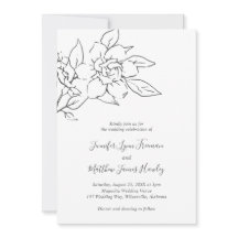Neutrale Linienkunst Florale Elegante Hochzeit All