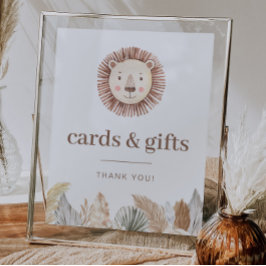 Neutrale Lion-Leaf-Karten und Geschenkzeichen Poster