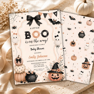 Neutrale Little Boo Baby Shower Einladung