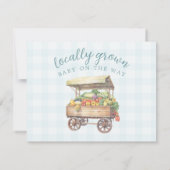 Neutrale, lokal angebaute Babyduschablage Dankeskarte (Rückseite)