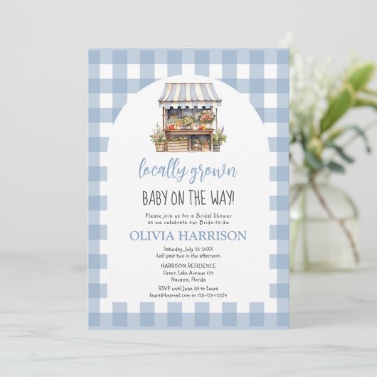 Neutrale lokale Babydusche Einladung (Stehend Vorderseite)