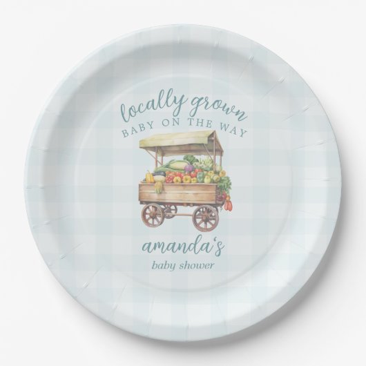 Neutrale lokale Babydusche Pappteller (Vorderseite)