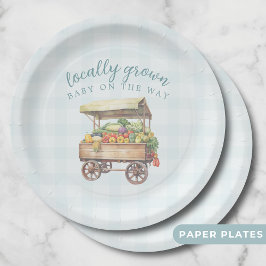 Neutrale lokale Babydusche Pappteller