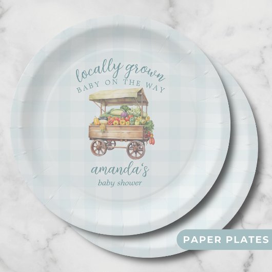 Neutrale lokale Babydusche Pappteller