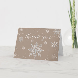 Neutrale magische Weihnachts-Schneeflocken-Baby-Pa Dankeskarte