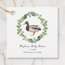 Neutrale Mallard Duck Baby Shower Geschenkanhänger