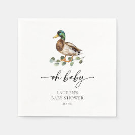 Neutrale Mallard Duck Baby Shower Serviette