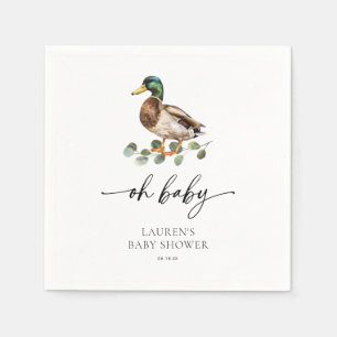 Neutrale Mallard Duck Baby Shower Serviette