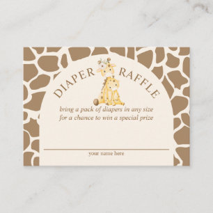 Neutrale Mama und Baby-Giraffe-Windel-Raffle Begleitkarte
