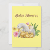 Neutrale Mami- und Baby-Niedlich-Babydusche Einladung (Rückseite)