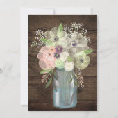 Neutrale Mason Jar Babydusche Einladung (Rückseite)