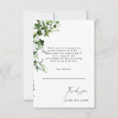 Neutrale Message Greenery Baby Duwer Vielen Dank Dankeskarte (Vorderseite)