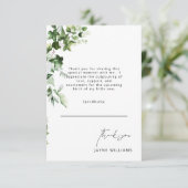 Neutrale Message Greenery Baby Duwer Vielen Dank Dankeskarte (Stehend Vorderseite)