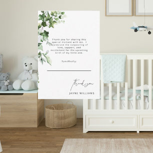 Neutrale Message Greenery Baby Duwer Vielen Dank Dankeskarte