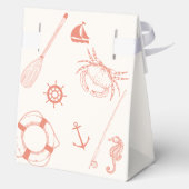 Neutrale Minimal Nautical Fishing Boy Baby Shower Geschenkschachtel (Rückseite)