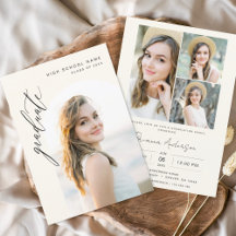 Neutrale Minimalistisch Arch Foto Graduation Party