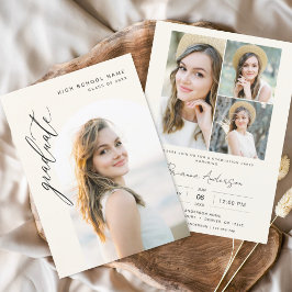 Neutrale Minimalistisch Arch Foto Graduation Party Einladung