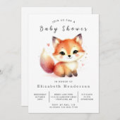 Neutrale Minimalistisch Fox Babydusche Einladung (Vorne/Hinten)
