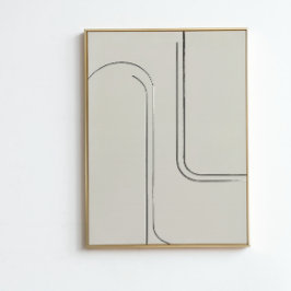 Neutrale Minimalistisch Line Art | Abstrakte Wandb Poster