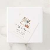 Neutrale Minimalistische Babyduschkleidung Geschenkanhänger (Beispiel)