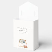 Neutrale Minimalistische Babyduschkleidung Geschenkschachtel (Geöffnet)