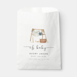Neutrale Minimalistische Babyduschkleidung Geschenktütchen