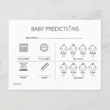 Neutrale Minimalistische Babyvoraussagekarte