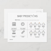Neutrale Minimalistische Babyvoraussagekarte Ankündigungspostkarte (Vorne/Hinten)