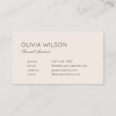 Neutrale Minimalistische Berufliche Visitenkarte (Rückseite)