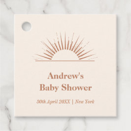 Neutrale Minimalistische Boho Sunshine Baby Dusche Geschenkanhänger