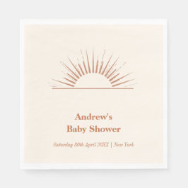 Neutrale Minimalistische Boho Sunshine Baby Dusche Serviette