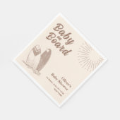 Neutrale Minimalistische Boho Surfboard Babydusche Serviette (Ecke)