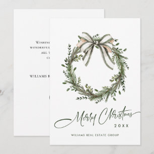 Neutrale minimalistische Boho-Weihnachtsgirlande C Feiertagskarte