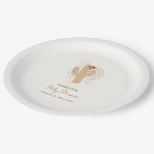 Neutrale Minimalistische Boho Wüstendusche Pappteller (Schrägansicht)