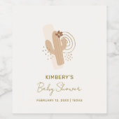 Neutrale Minimalistische Boho Wüstendusche Weinetikett (Einzelnes Label)