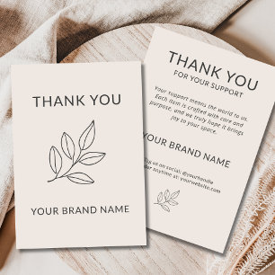 Neutrale Minimalistische Botanische Handgefertigte Dankeskarte