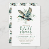 Neutrale Minimalistische Duck Duck Babydusche Einladung (Vorne/Hinten)